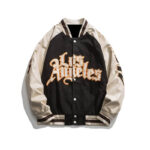 Black Los Angeles Bomber Varsity Jacket