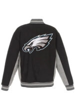 Black Philadelphia Eagles Varsity Jacket
