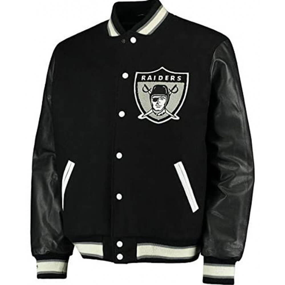 Black Raiders Letterman Varsity Jacket