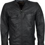 Black Retro Classic Leather Jacket