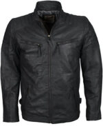 Black Retro Classic Leather Jacket