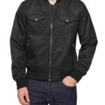 Black Trucker Style Bomber Jacket