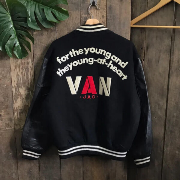 Black Van Jac Letterman Varsity Jacket