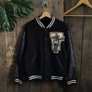 Black Van Jac Letterman Varsity Jacket