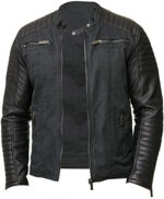 Black Vintage Cafe Racer Casual Jacket