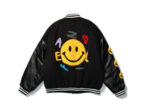 Black Y2K College Bomber Varsity Jacket