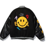 Black Y2K College Bomber Varsity Jacket
