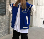 Blue Dountcower Baseball Varsity Jacket