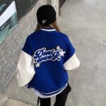 Blue Dountcower Baseball Varsity Jacket