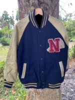 Blue N Letterman Baseball Varsity Jacket