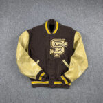 Brown Vintage Letterman Varsity Jacket