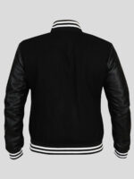 Captivating Deep Black Varsity Jacket