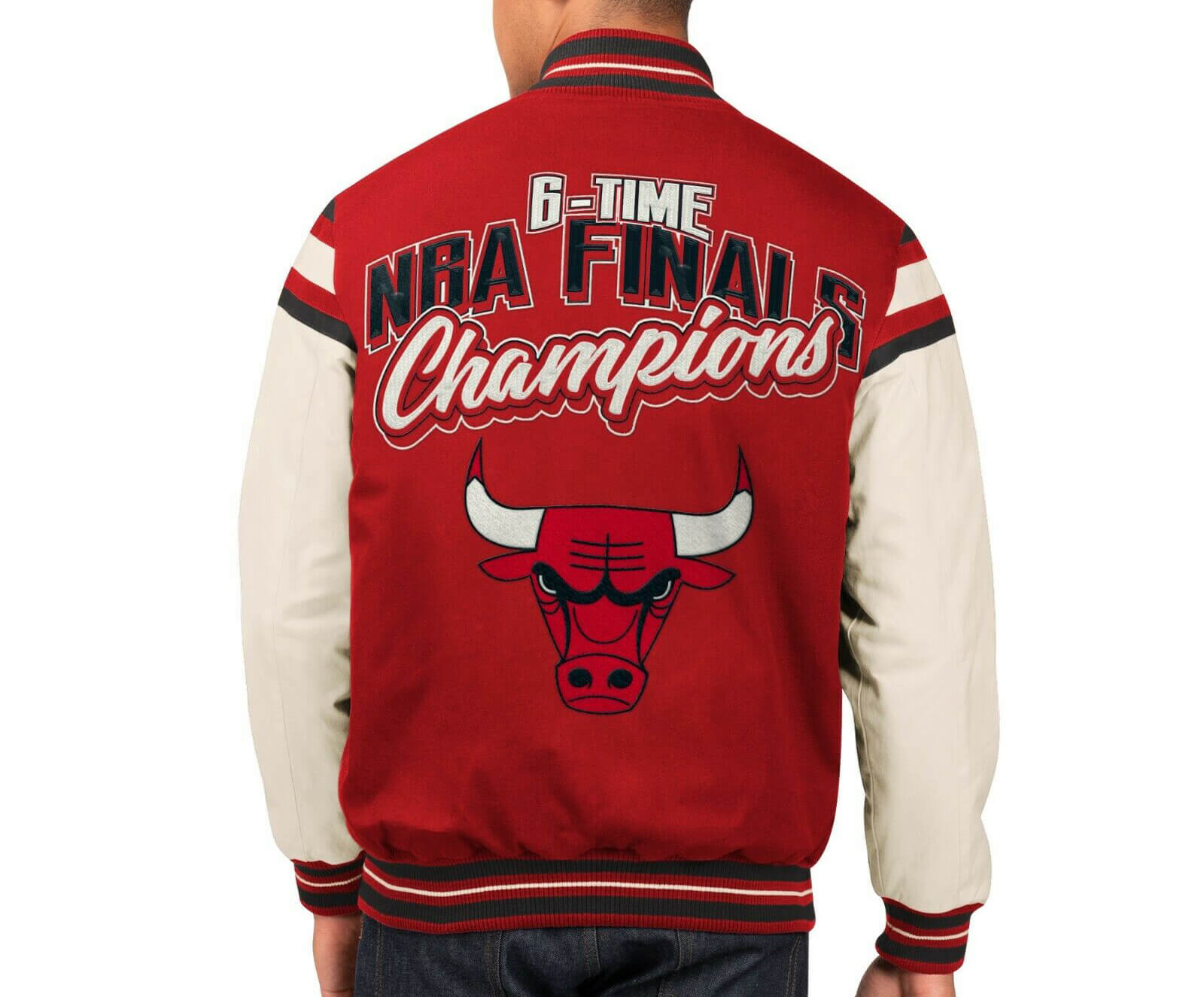 Maker of Jacket NBA Teams Jackets Chicago Bulls 6X Finals Champions Varsity