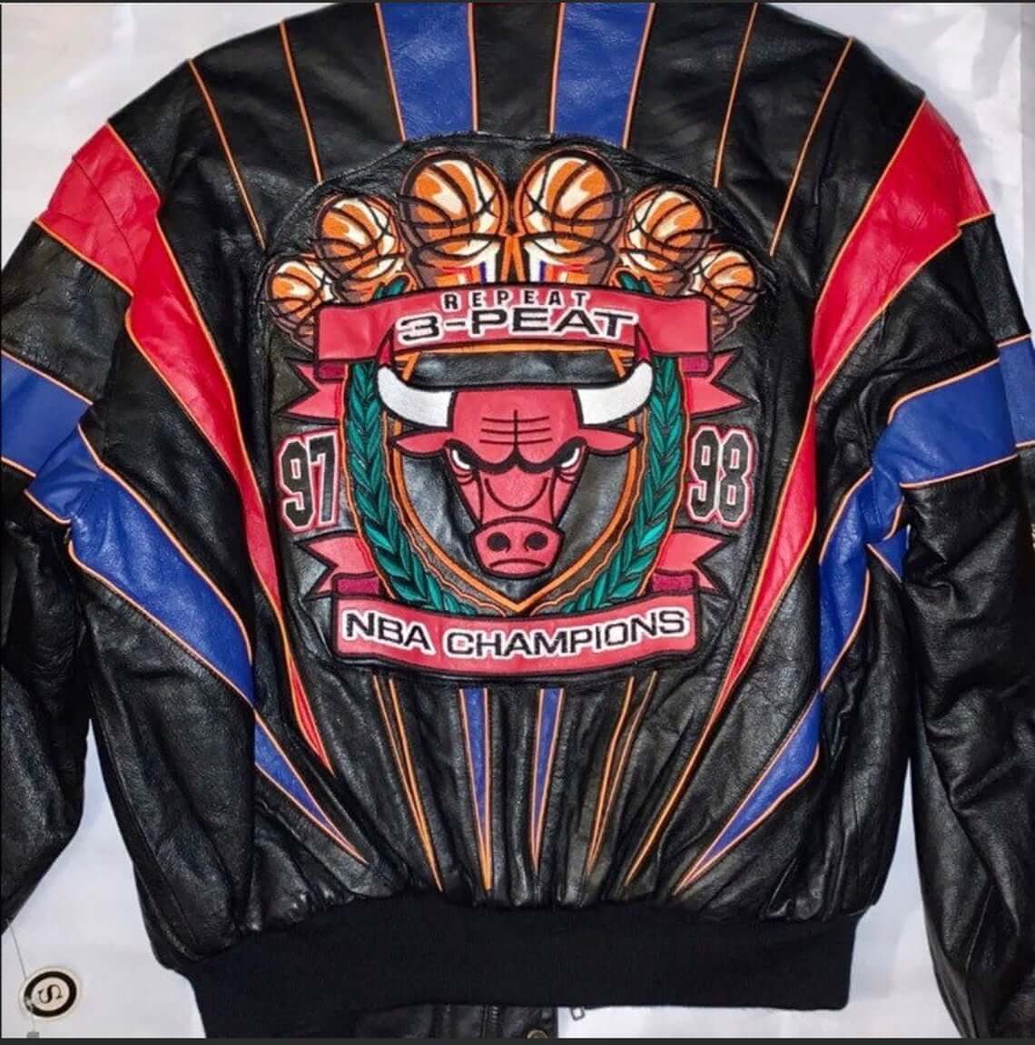 Chicago Bulls Jeff Hamilton Leather Jacket (L) – Retro Windbreakers