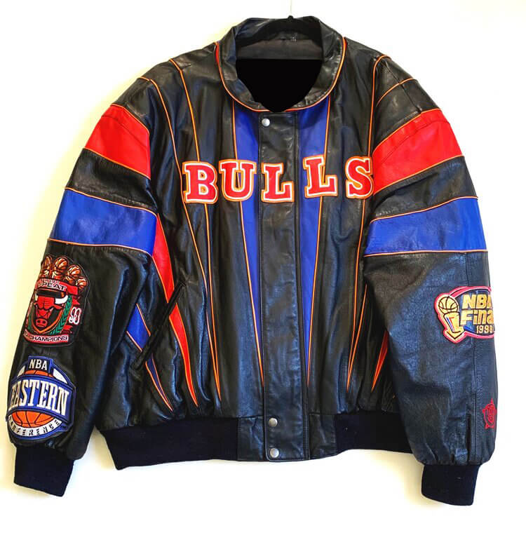 bulls 3 peat leather jacket
