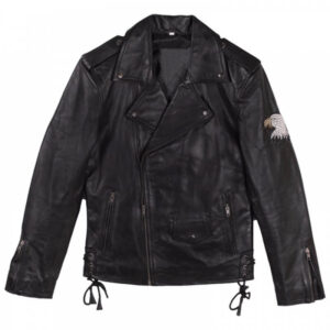 Eagle USA Flag American Leather Biker Jacket