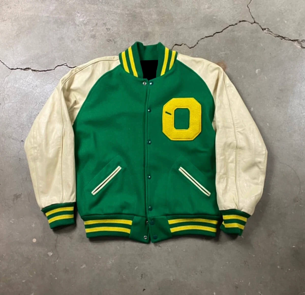 Green O Letterman Baseball Varsity Jacket - Maker of Jacket