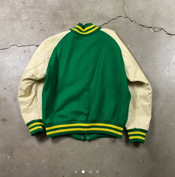Green O Letterman Baseball Varsity Jacket