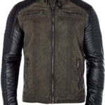 Green Vintage Cafe Racer Casual Jacket