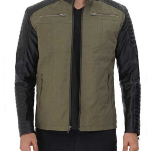 Green and Black Cafe Racer Jacket
