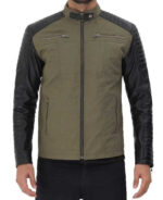 Green and Black Cafe Racer Jacket