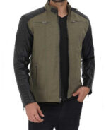 Green and Black Cafe Racer Jacket
