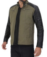 Green and Black Cafe Racer Jacket