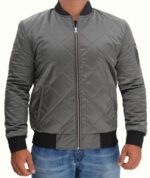 Grey Bomber Satin Jacket