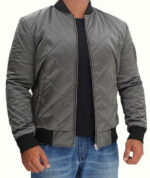 Grey Bomber Satin Jacket