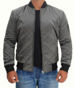 Grey Bomber Satin Jacket