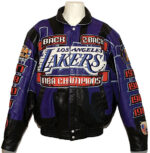 Los Angeles Lakers 2001 NBA Back 2 Back Jeff Hamilton Signed Leather Jacket  Sz M
