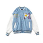 Light Blue Letterman Baseball Varsity Jacket