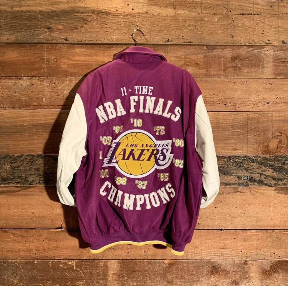 Varsity La Lakers Purple and White Vintage Jacket