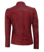 Maroon Amy Fitted Leather Jacket