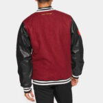 Maroon Black Prozis Baseball Varsity Jacket