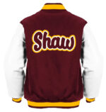 Maroon Shaw University Varsity Jacket