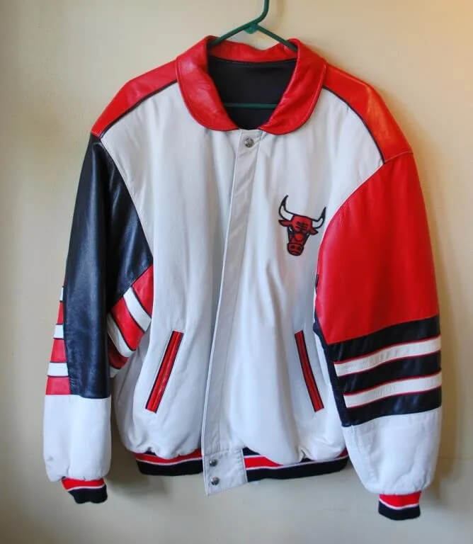 Leather Basketball Chicago Bulls Michael Jordan NBA Jersey Jacket