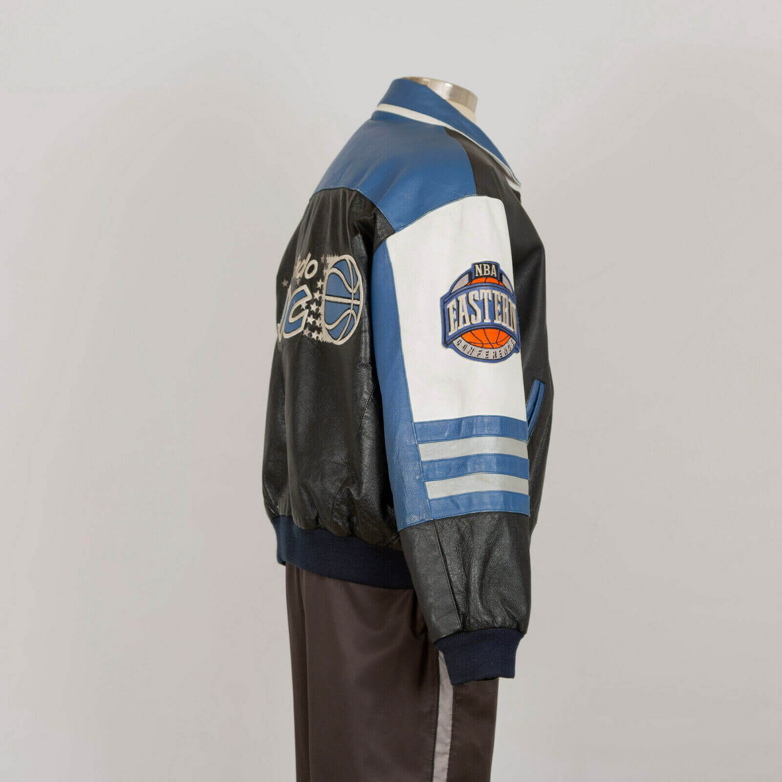 Jeff Hamilton, Jackets & Coats, Jeff Hamilton Blue Leather All Over Nba  Patches Jacket