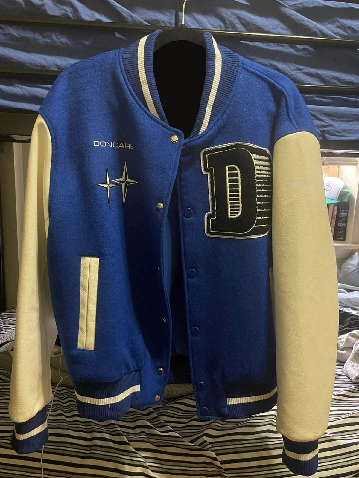 Navy Blue Doncare Casino Baseball Varsity Jacket - Maker of Jacket