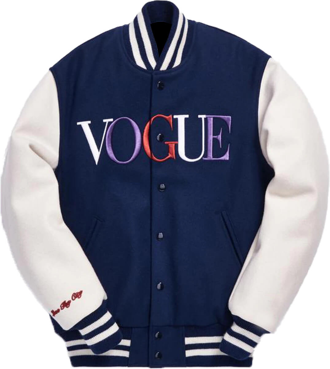 Navy Blue Vogue Varsity Jacket Maker of Jacket