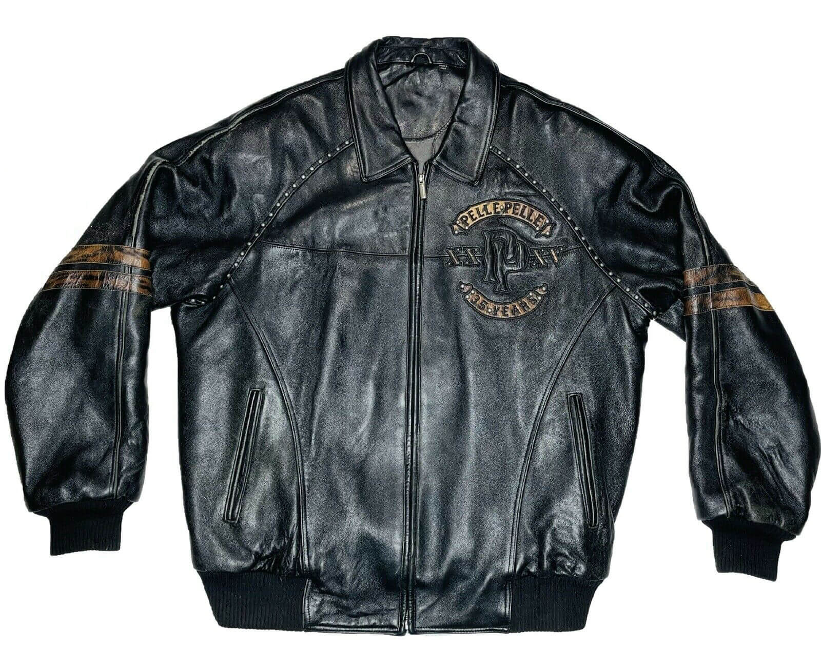 Pelle Pelle Studded Tiger Leather Jacket - Maker of Jacket