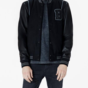 Pure Black Varsity Jacket