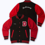Red Black Holloway Letterman Varsity Jacket
