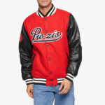 Red Black Prozis Baseball Varsity Jacket