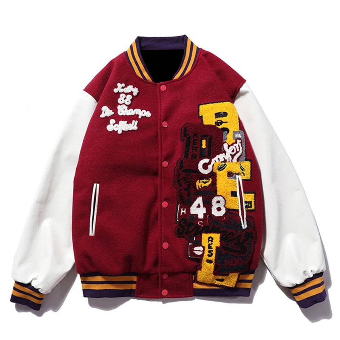 Red Travis Scott Baseball Varsity Jacket - Maker of Jacket