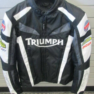Triumph Black And White Motorcycle Racing Jacket