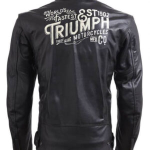Triumph Motorcycle Racing Black Leather Jacket