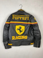 Vintage Ferrari Motorcycle Racing Leather Jacket