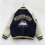 Vintage First Down Blue White USA Varsity Jacket