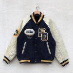 Vintage First Down Blue White USA Varsity Jacket